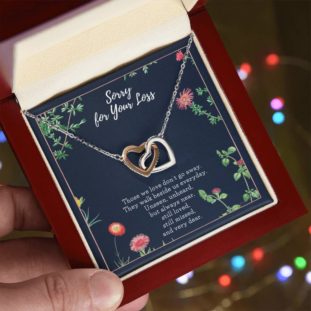 Cat Memorial Necklace Dog Memorial Necklace Pet Memorial Necklace Pet Sympathy Gift Pet Loss Gift Interlocking Hearts Necklace