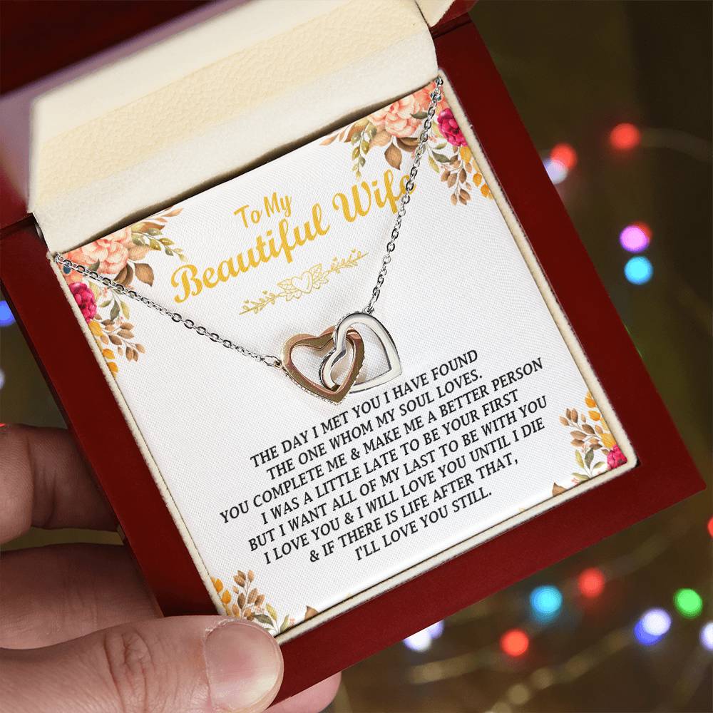 To My Wife - Interlocking Hearts - So22 Interlocking Hearts Necklace