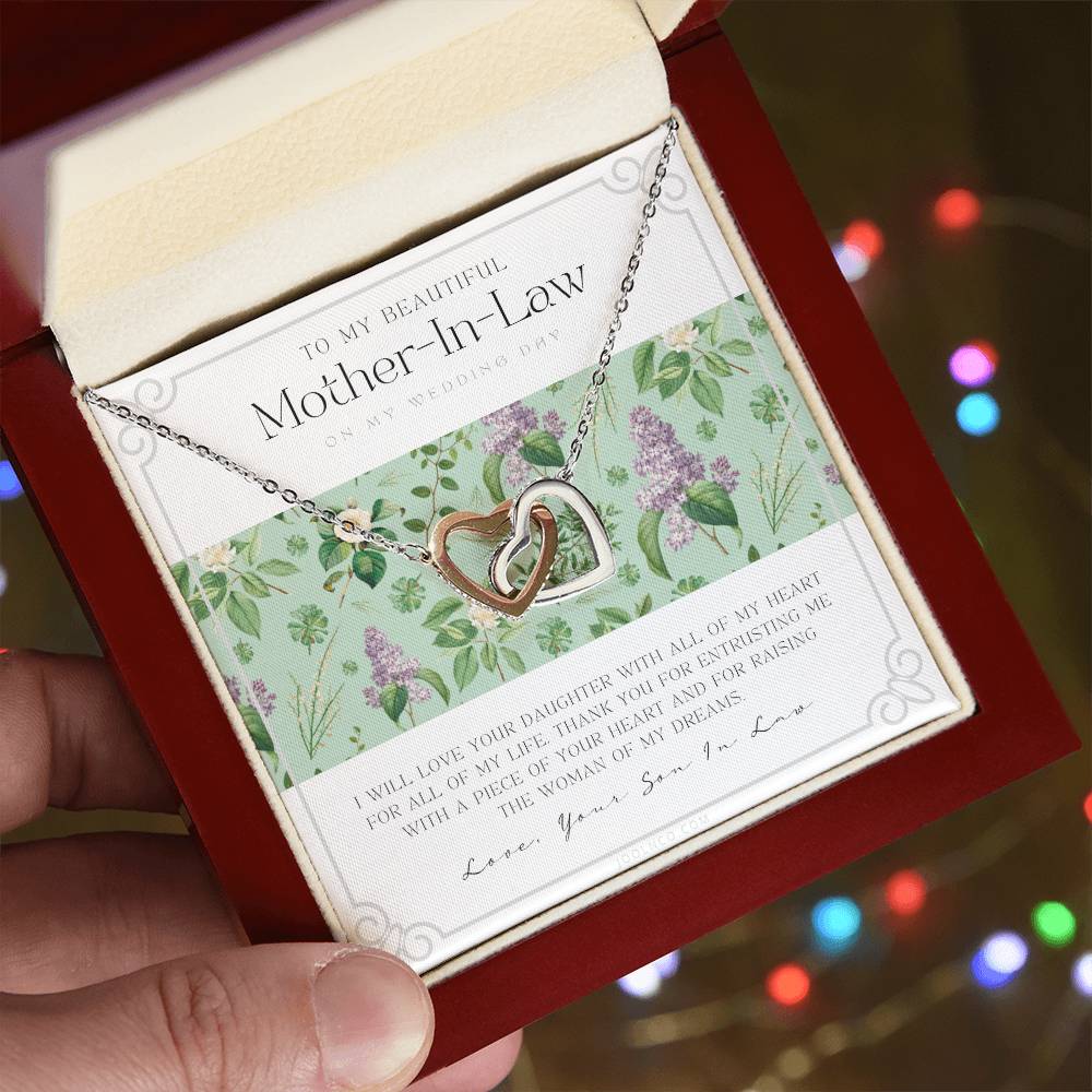 Mother Of The Bride Gift From Groom Mother In Law Gift On Wedding Day From Groom Gifts For Mother Of The Bride Future Mother-In-Law Interlocking Hearts Necklace