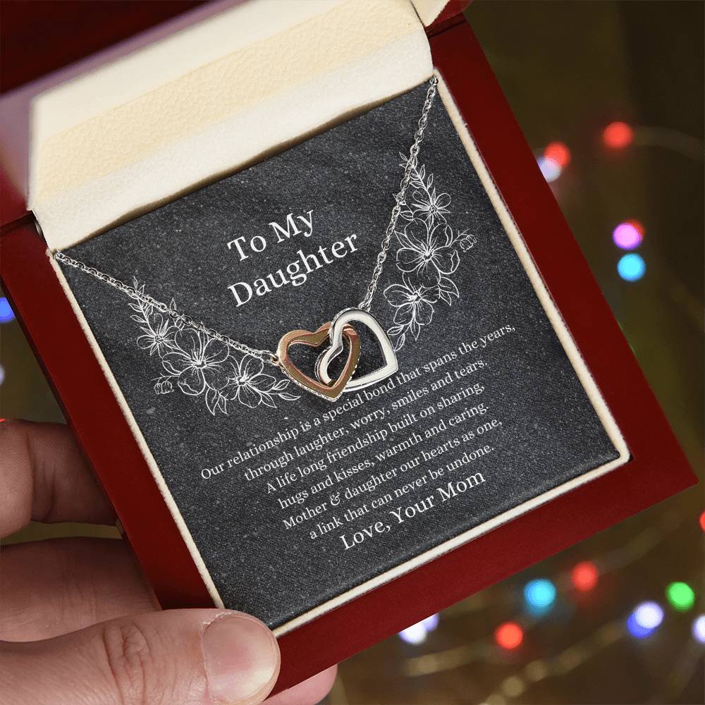 Mother To Daughter Hearts As One Necklace Interlocking Hearts Necklace