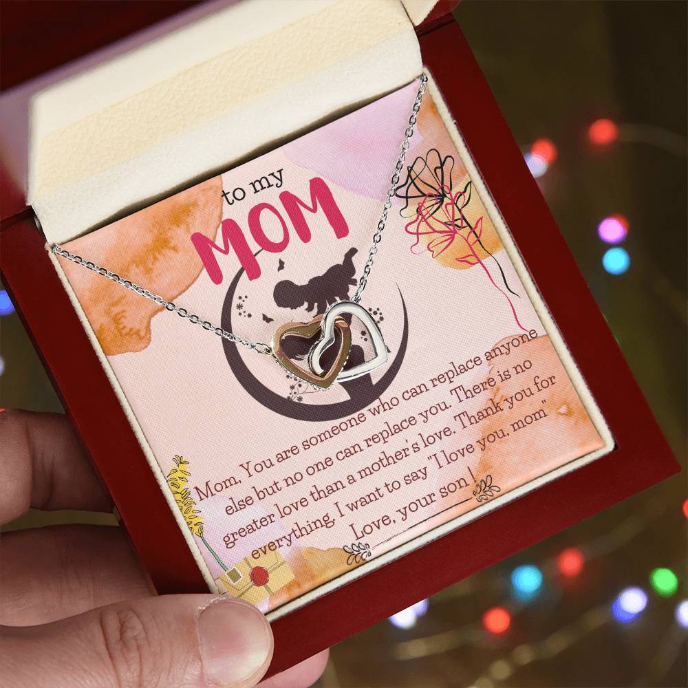 To My Mom Necklace From Your Son Mom Gift Mom Gift From Son Mom Birthday Gift From Son Personalized Unique Gift For Mother From Son Interlocking Hearts Necklace