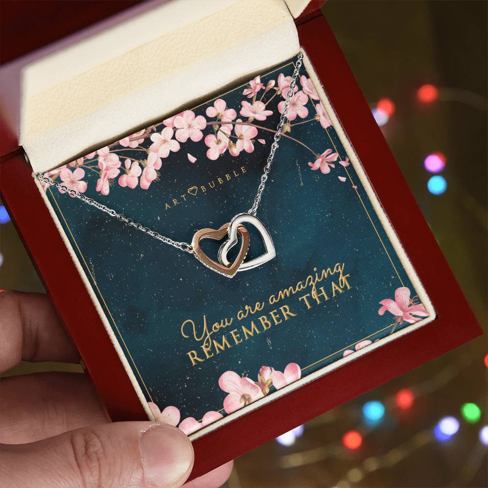 Empowering Gift Necklace For Women Interlocking Hearts Necklace