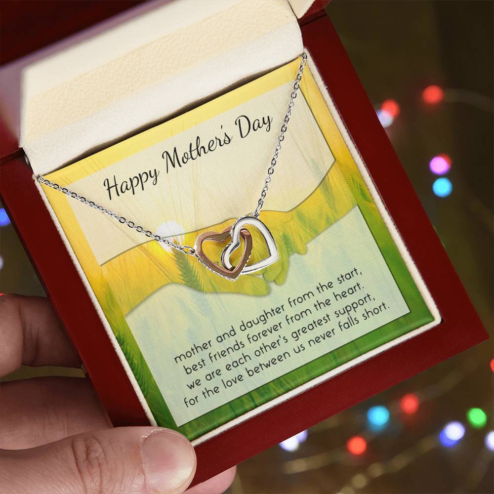 To My Mother - Interlocked Heart Mother Daughter Necklace - Gift For Mom From Daughter - Best Mother'S Day Present Birthday Gift Interlocking Hearts Necklace