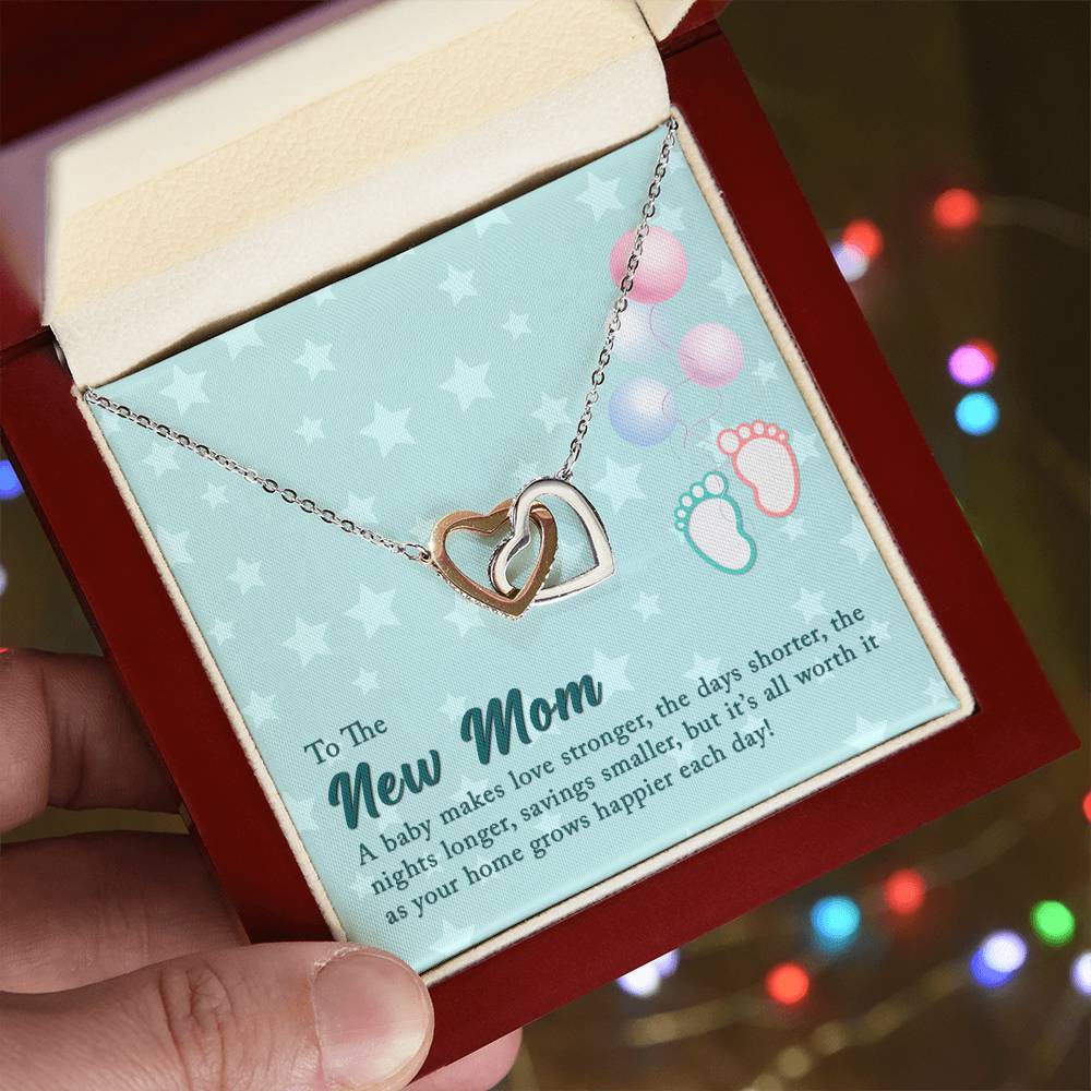 Interlocking Hearts Necklace To The New Mom A Baby Makes Love Stronger