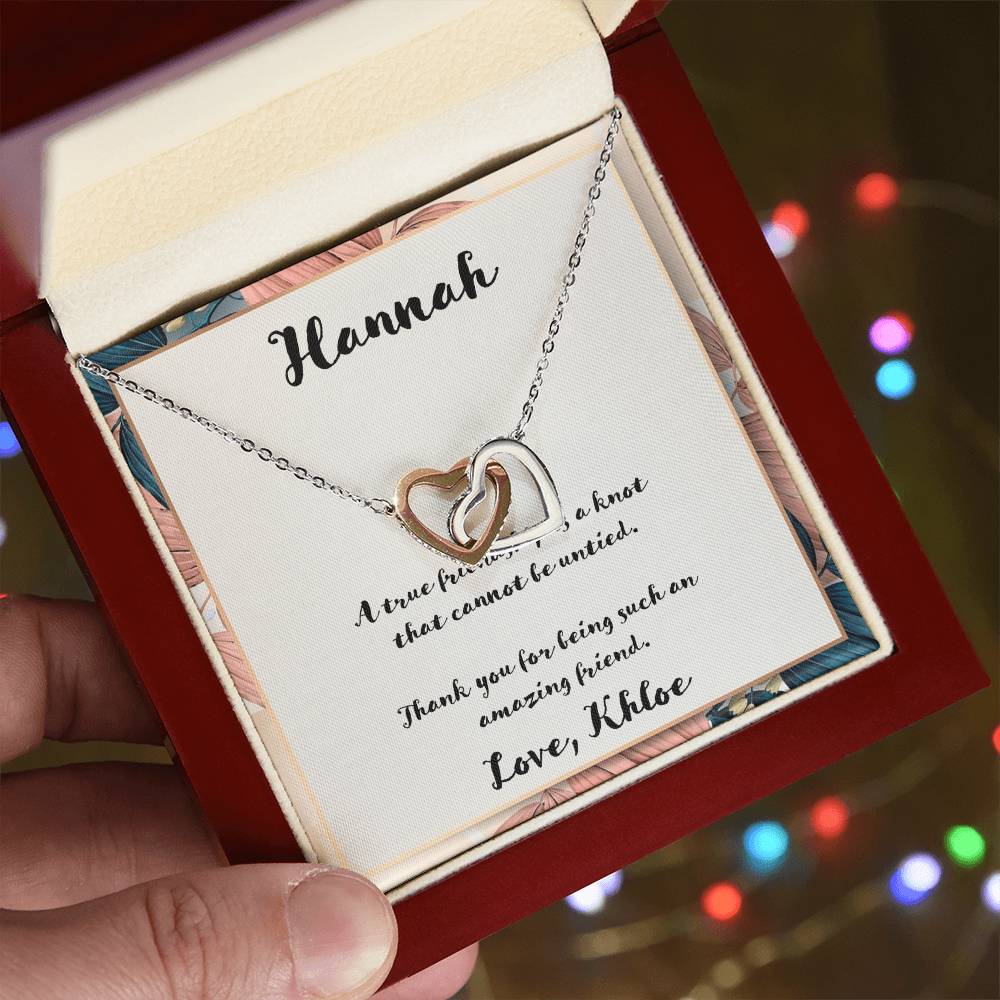 A True Friendship Interlocking Hearts Necklace