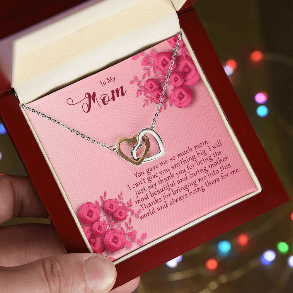 Gift For Mom Personalized Necklace Custom Gift For Mom To My Mom Interlocking Hearts Necklace