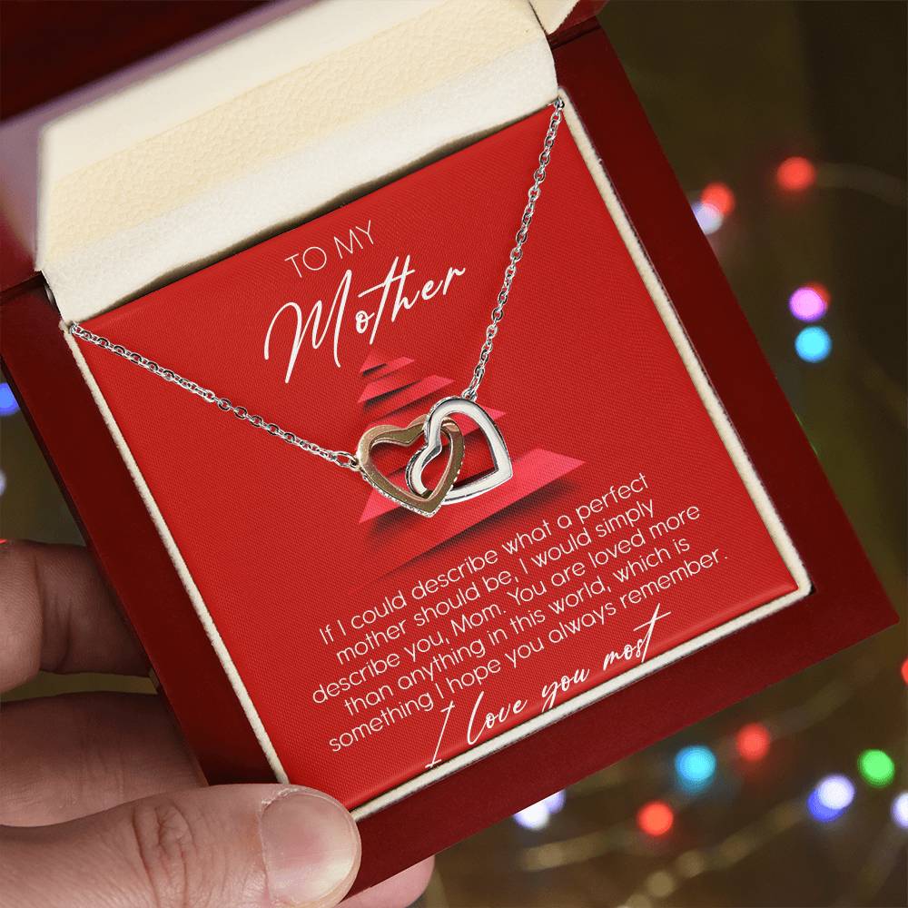 To My Mother Interlocking Hearts Necklace Message Card