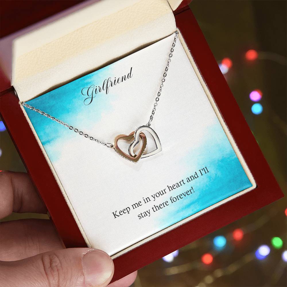 Girlfriend - Keep Me In Your Heart And I'Ll Stay There Forever - Interlocking Heart Necklace Interlocking Hearts Necklace