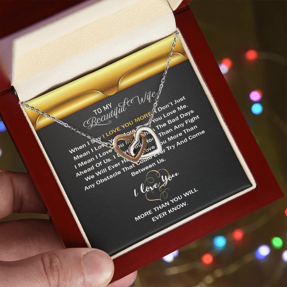 Interlocking Hearts Necklace For Wife