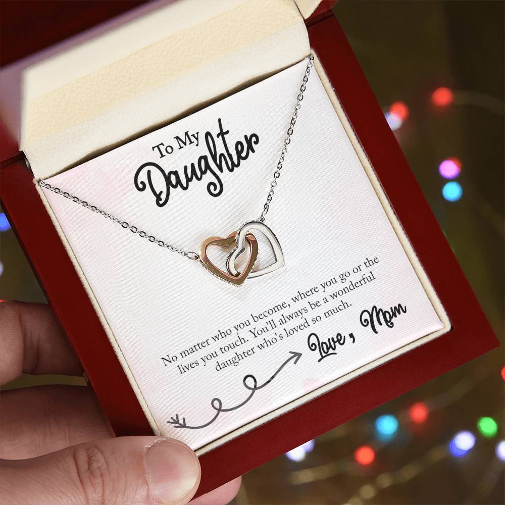 Your Daughters Birthday Graduation Or Just To Say I Love You Interlocking Hearts Necklace