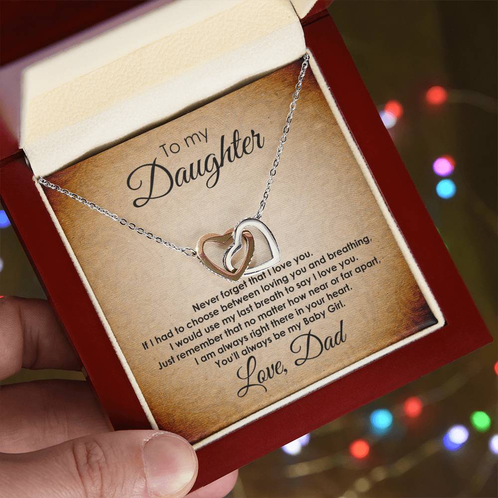My Baby Girl - Interlocking Heart Necklace Interlocking Hearts Necklace