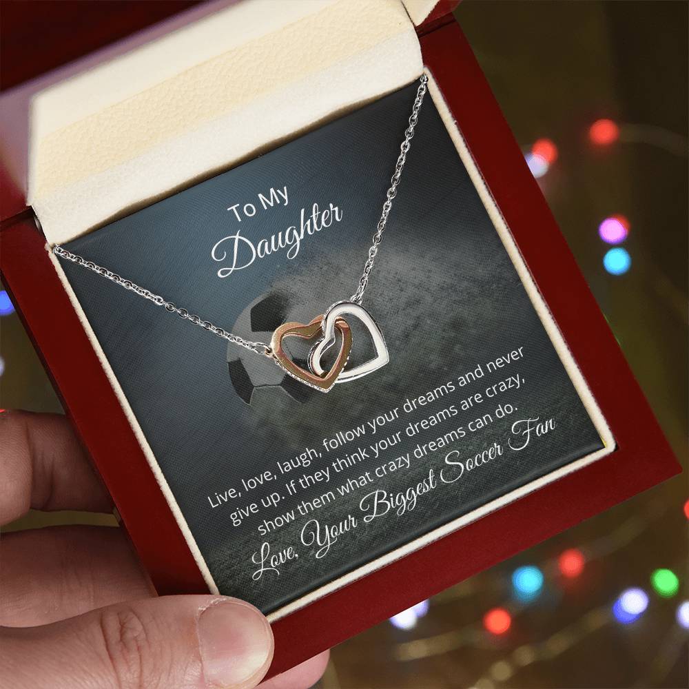 Live Love Laugh Necklace Interlocking Hearts Necklace