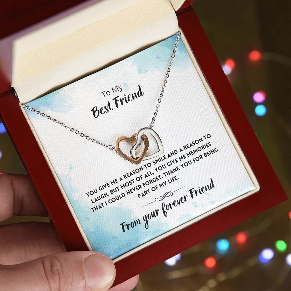 Best Friend Memories Necklace Interlocking Hearts Necklace