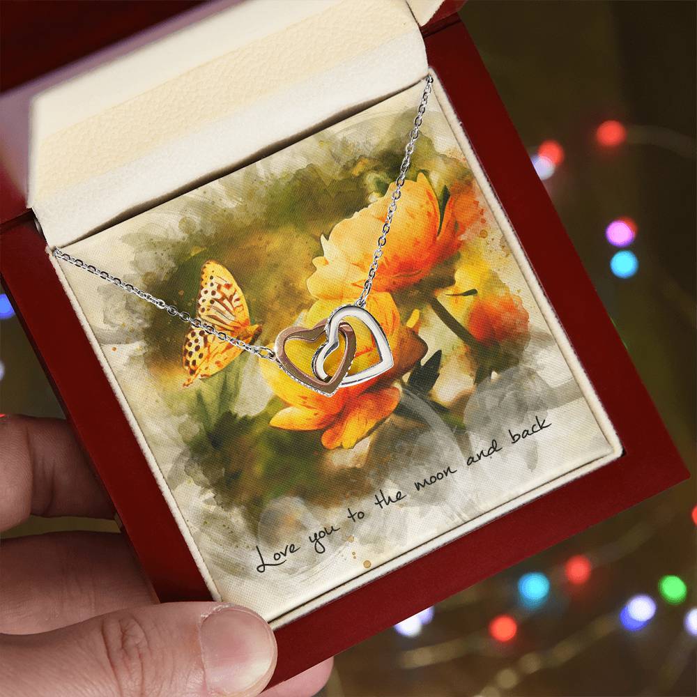 Interlocking Hearts Necklace – Butterfly Message Card