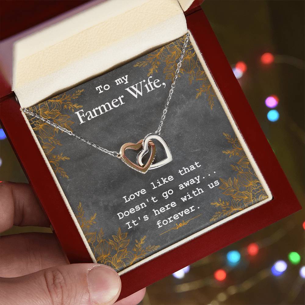 To My Farmer Wife Necklace Interlocking Hearts Necklace