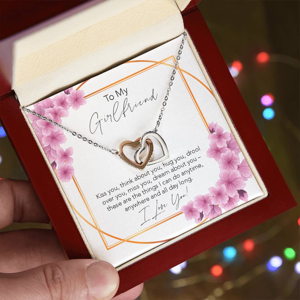 Interlocking Hearts Necklace To My Girlfriend Necklace For Girlfriend Girlfriend Jewelry Girlfriend Gift Anniversary Gift For Girlfriend