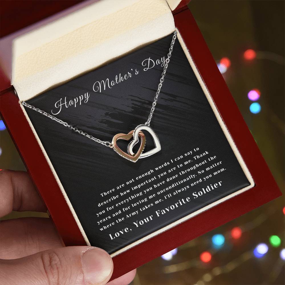 Mother'S Day- Interlocking Hearts- Favorite Soldier - Army Interlocking Hearts Necklace