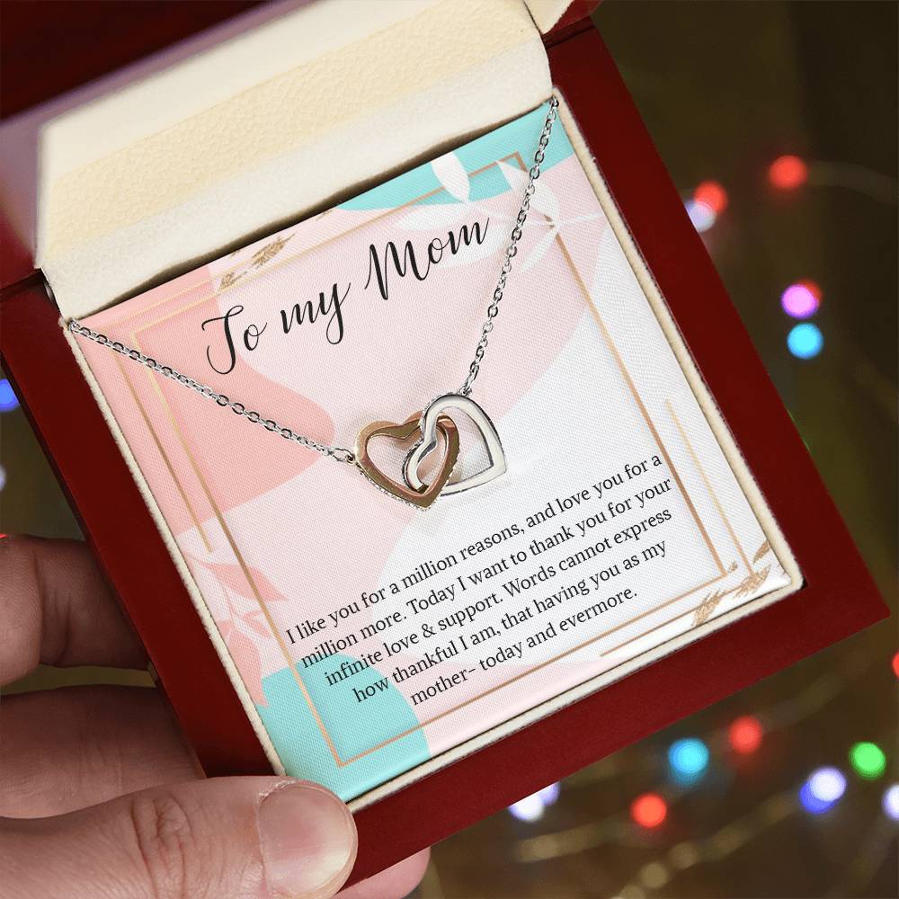 Necklace Gift For Mom To My Mom Necklace Gift Interlocking Hearts Necklace For Mom Mom Birthday Necklace Gift My Mom Jewelry Massage