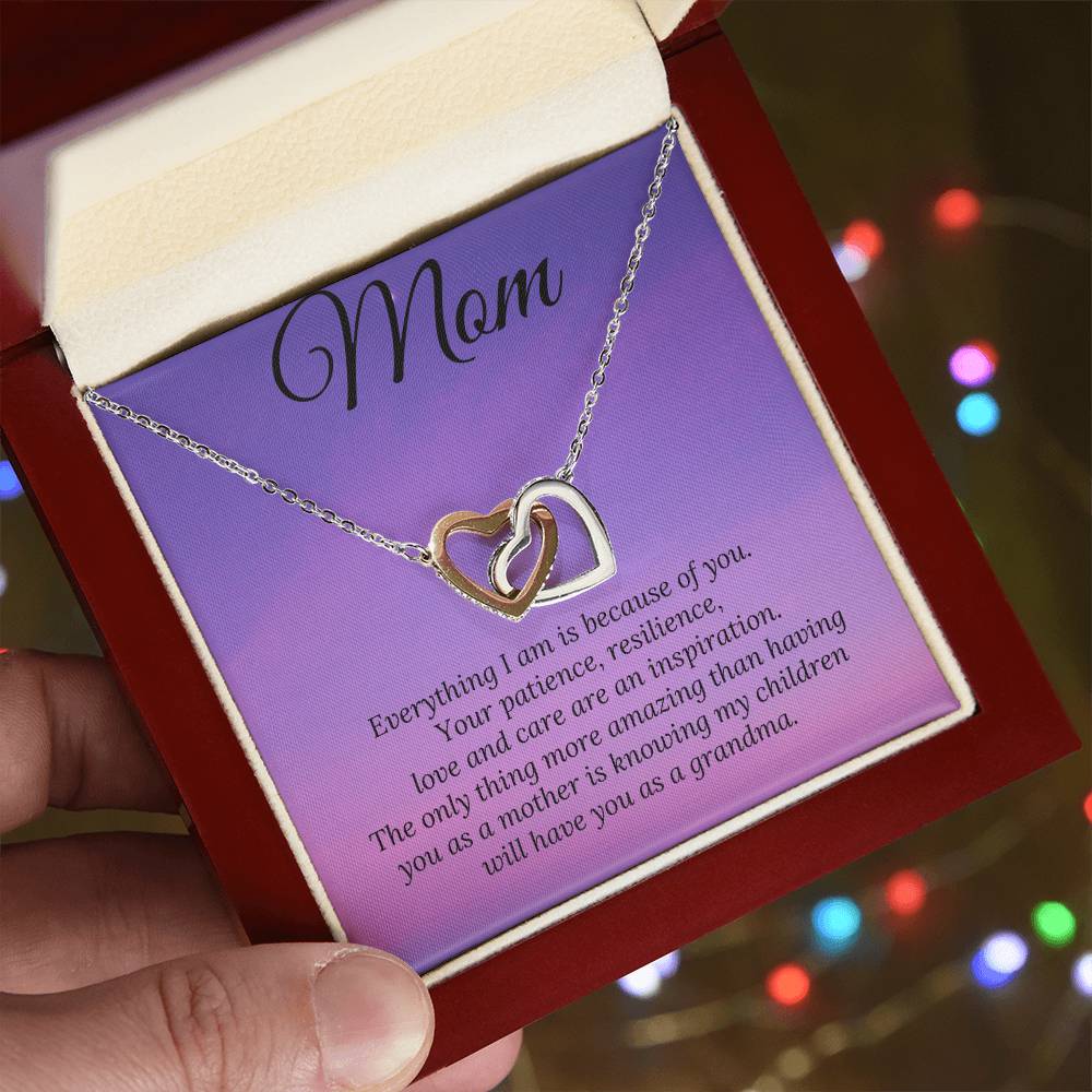 My Children Have You As A Grandma Two Heart Interlocking Hearts Necklace