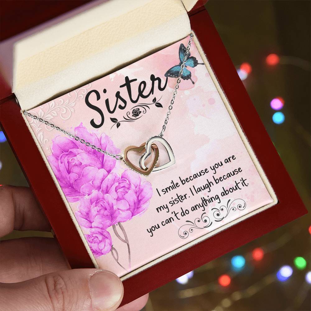 Perfect Gift For Sister Interlocking Hearts Necklace