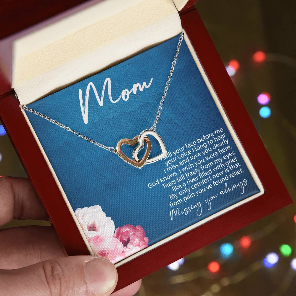 Mothers Day Gift For Mom From Daughter 2021 Miss You Gifts For Mom Thoughtful Miss You Gifts I Miss You Gift Ideas I Miss You Gifts For Her Interlocking Hearts Necklace