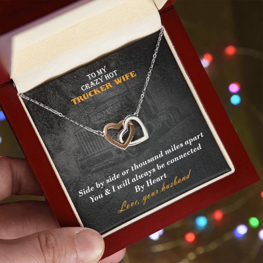 Hot Trucker Wife Interlocked Hearts Necklace Interlocking Hearts Necklace