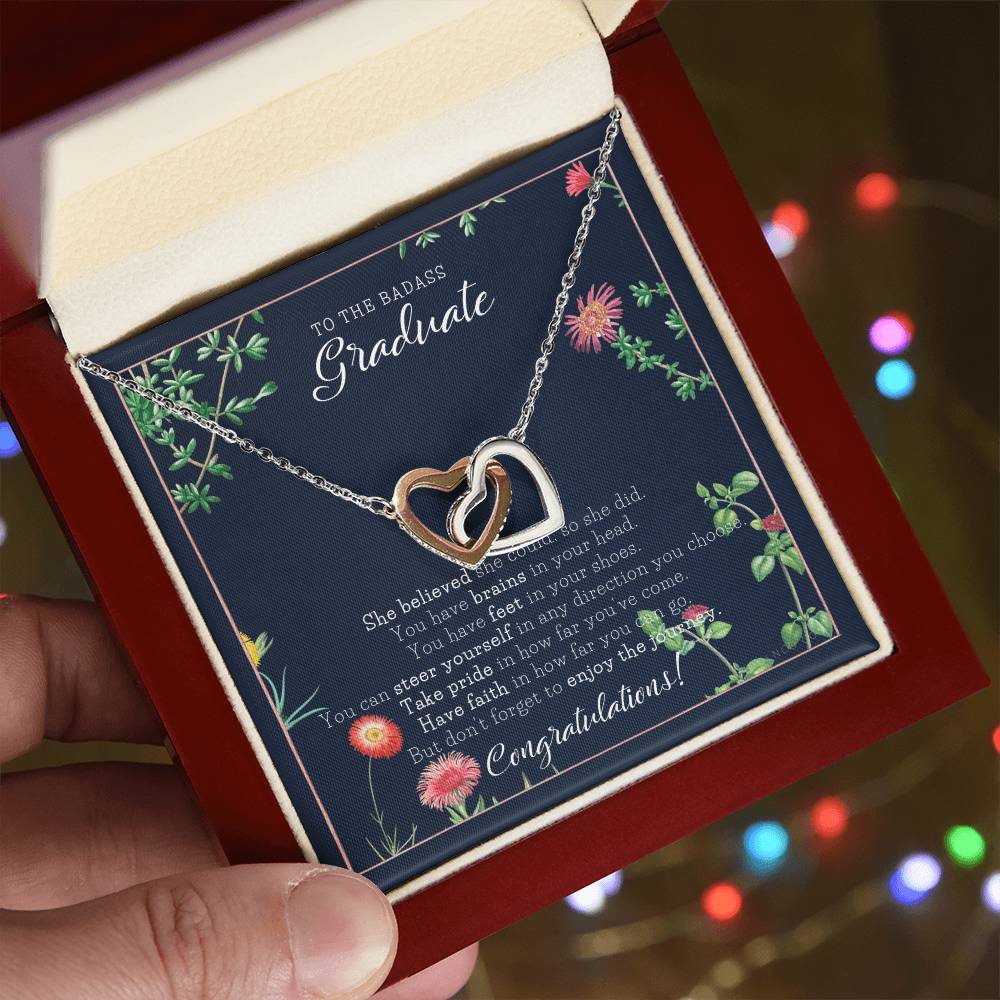 Graduation Gift Necklace Graduation Gift For Her College Graduation Gift For Her High School Senior Graduation Class Of Interlocking Hearts Necklace