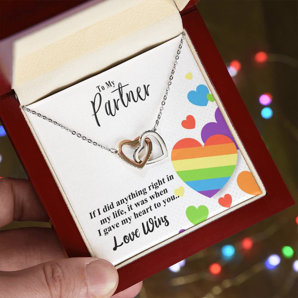 Love Wins Interlocking Hearts Necklace