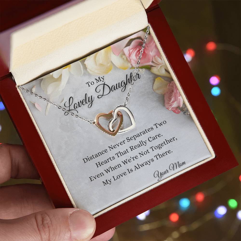To My Lovely Daughter Interlocking Hearts Necklace