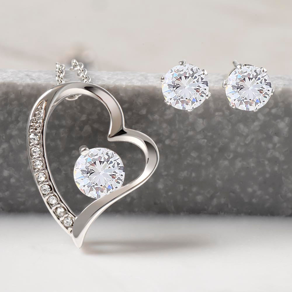 To My Daughter - Love Dad - Beautiful Gift Set - Forever Love Necklace & Earring Set