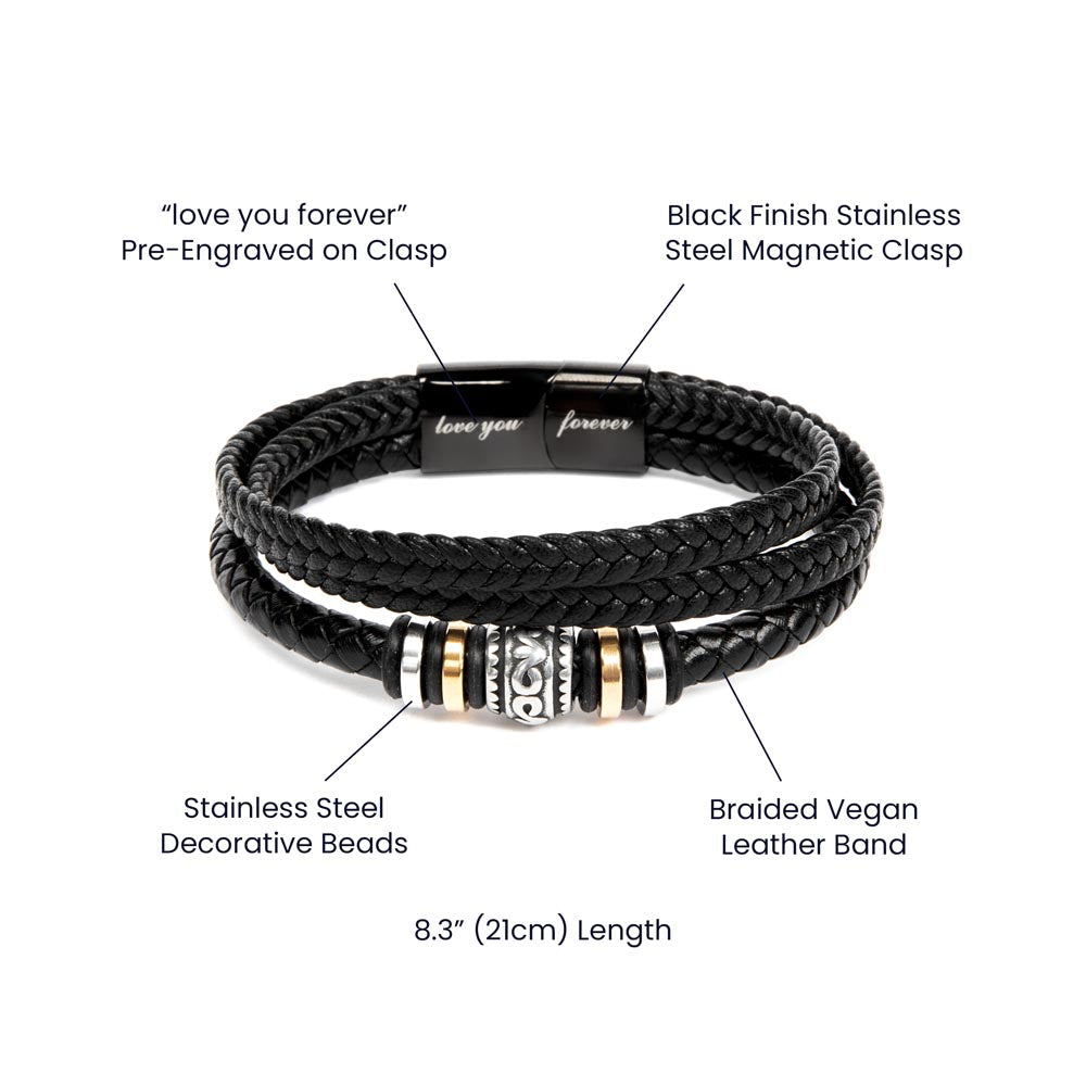 To My Grandson Love You Forever Braided Bracelet Gift Set - Ss581 - Love You Forever Bracelet