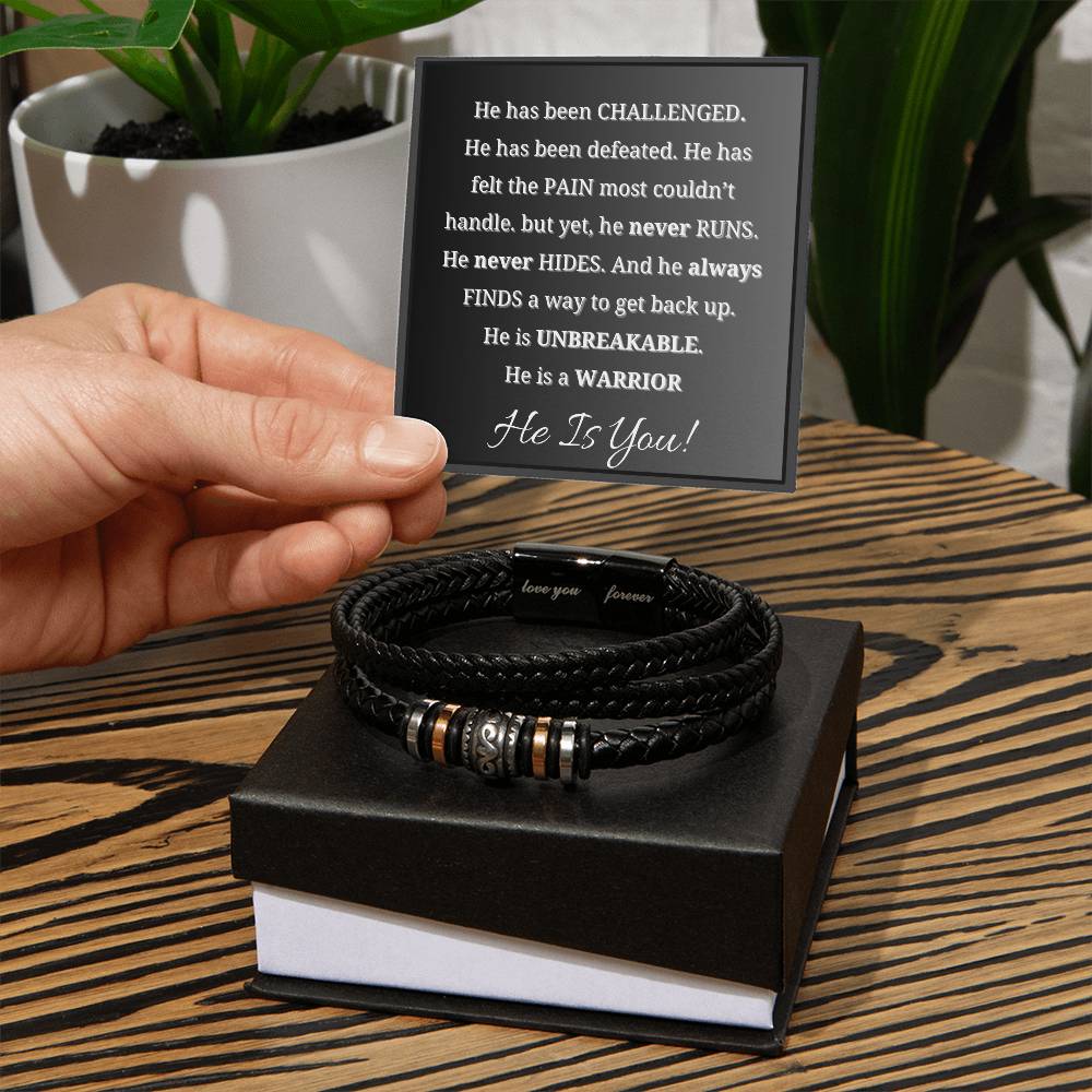 Breathe Anxiety Relief Gift, Sending Hugs And Appreciation Leather Bracelet For Him - Love You Forever Bracelet