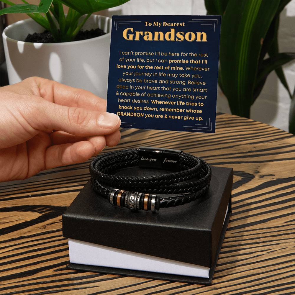 Grandson, Never Give Up - Bracelet - Love You Forever Bracelet