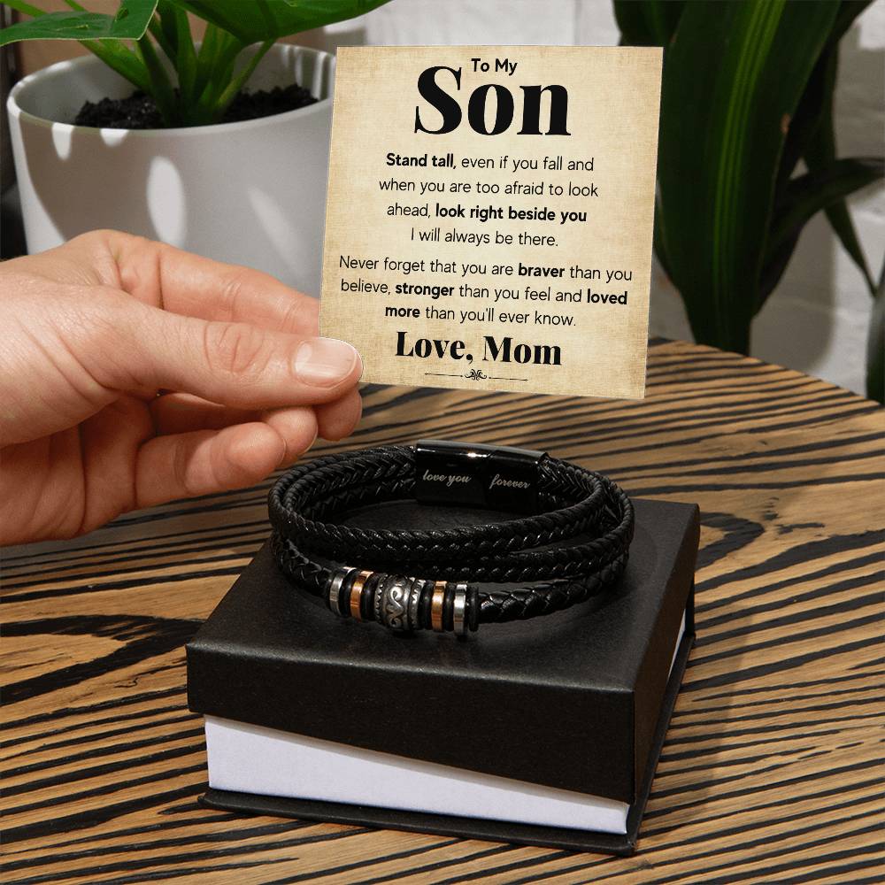 To My Son Stand Tall Bracelet - Love You Forever Bracelet
