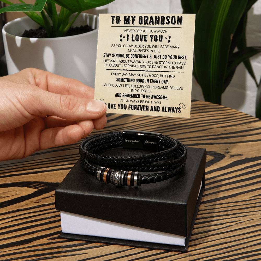 To My Grandson - Love You Forever - Light - Love You Forever Bracelet