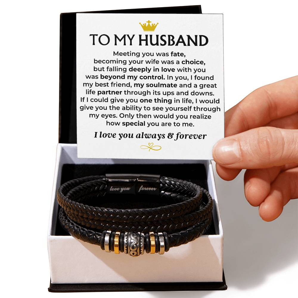 To My Husband Love You Forever Braided Bracelet Gift Set - Ss581 - Love You Forever Bracelet
