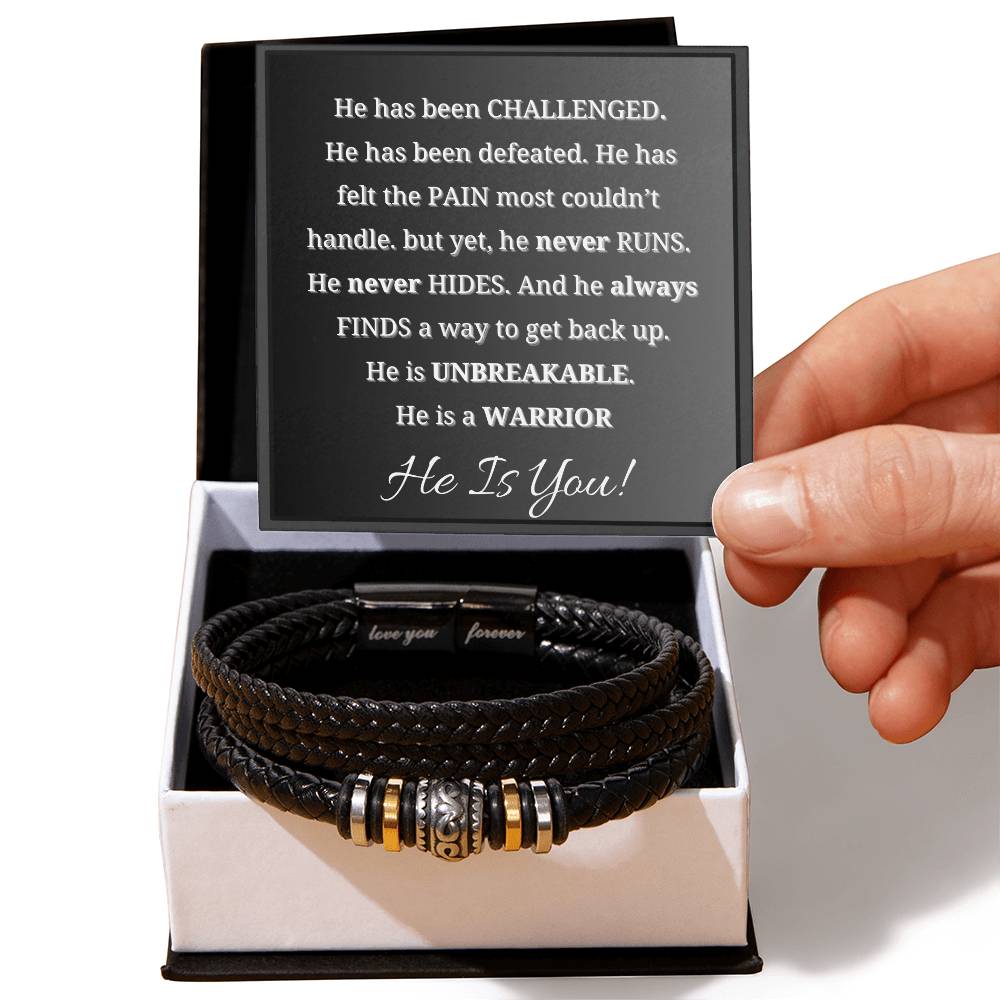 Breathe Anxiety Relief Gift, Sending Hugs And Appreciation Leather Bracelet For Him - Love You Forever Bracelet