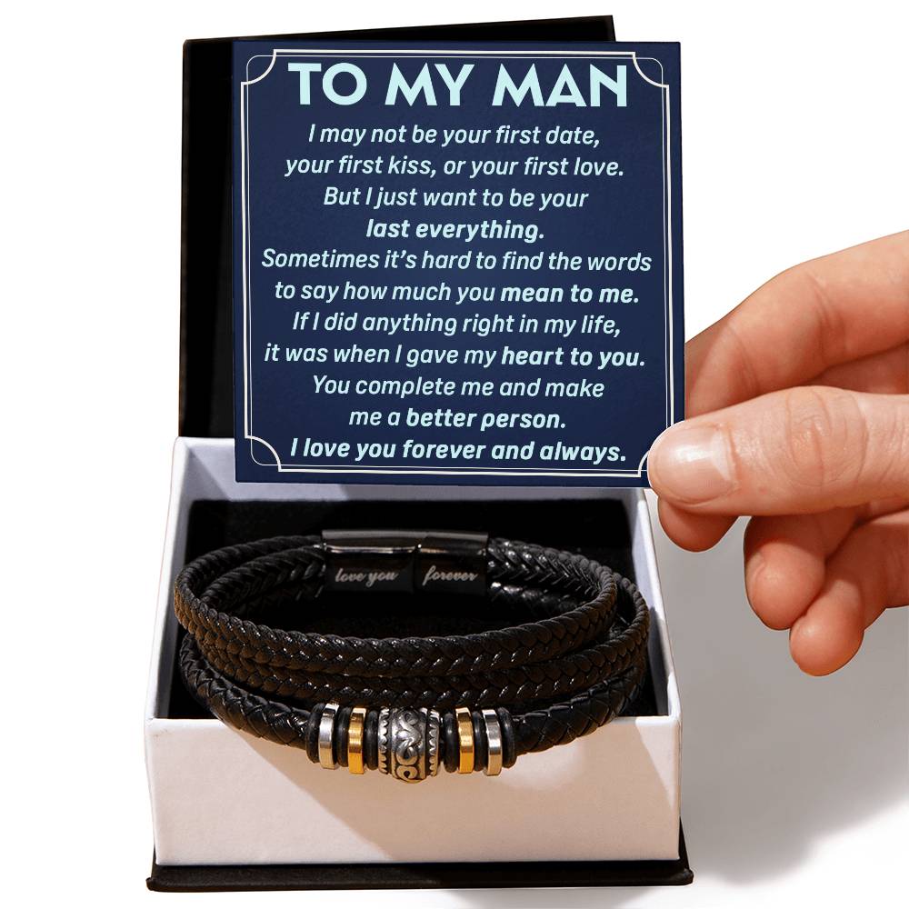 My Man - First Kiss First Love - Forever Bracelet - Love You Forever Bracelet