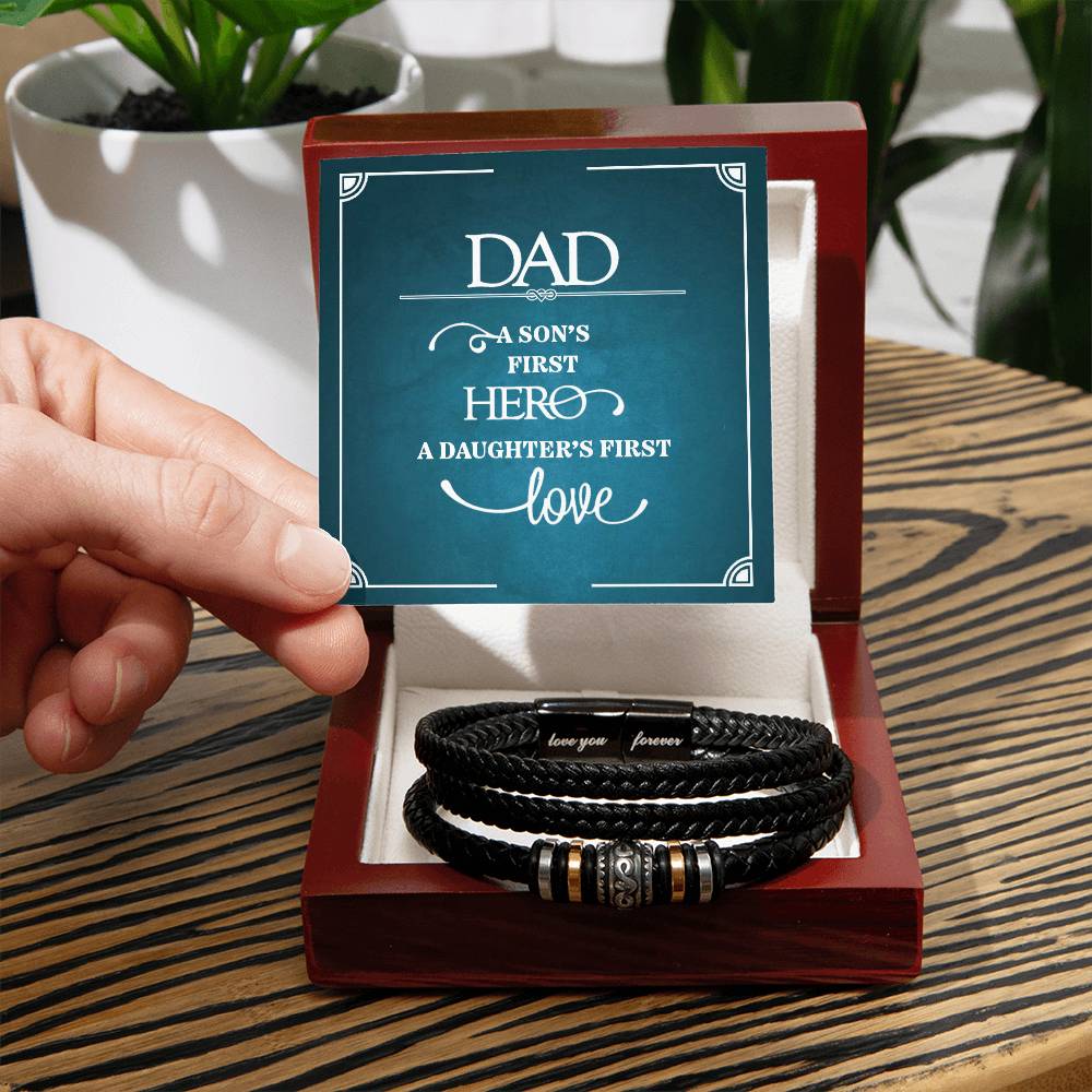 Dad, A Son's First Hero A Daughters First Love Love You Forever Bracelet - Love You Forever Bracelet