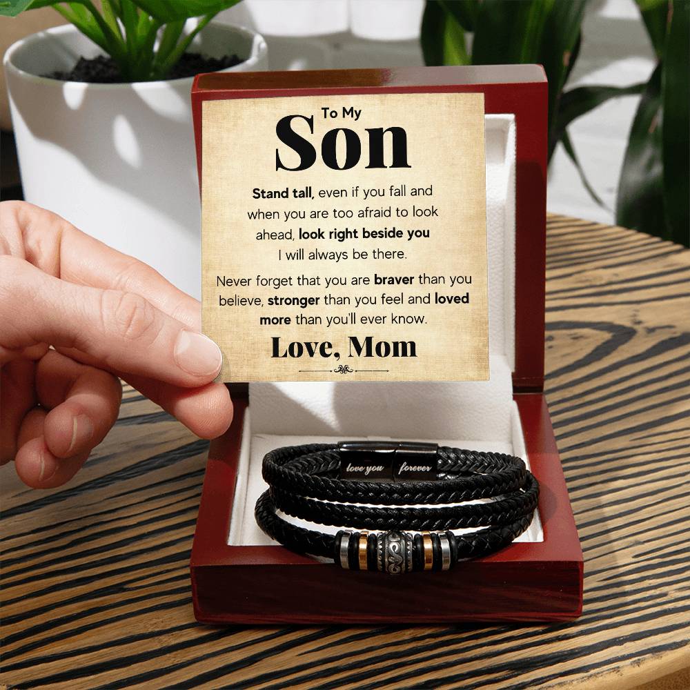 To My Son Stand Tall Bracelet - Love You Forever Bracelet