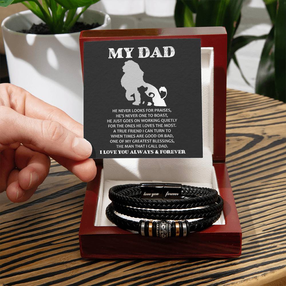 Dad-The Man To Dad - Love You Forever Bracelet - Love You Forever Bracelet