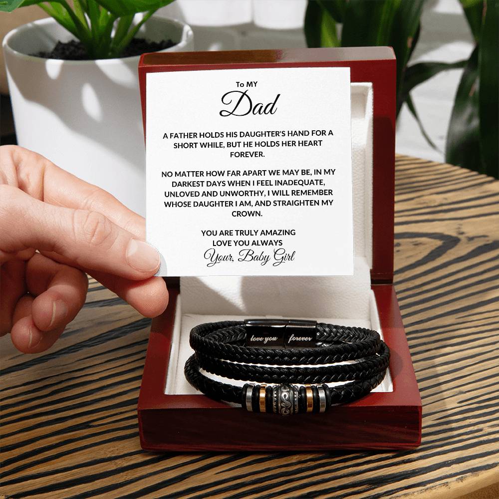 To My Dad From Your Baby Girl Love You Forever Bracelet - Love You Forever Bracelet