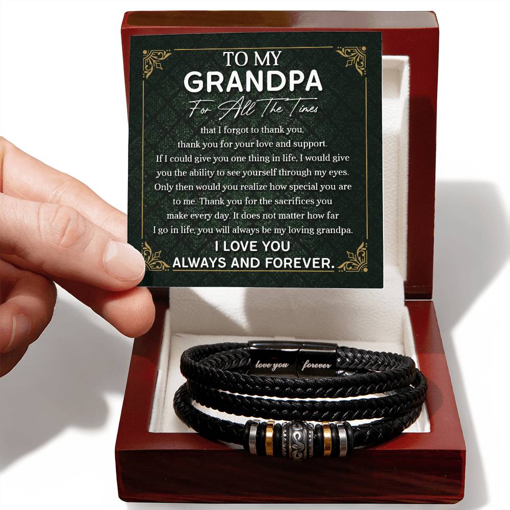 Grandpa - Thank You - Bracelet - Love You Forever Bracelet