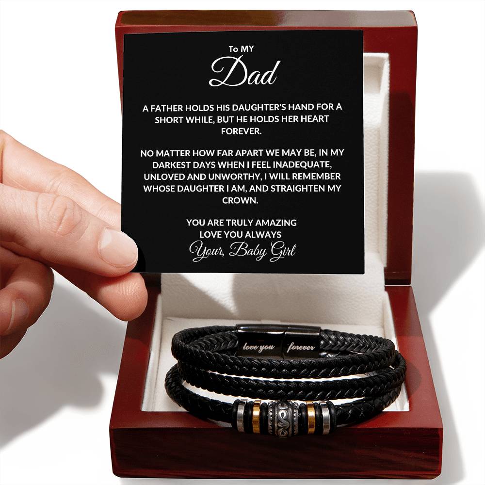 To My Dad From Your, Baby Girl Love You Forever Bracelet - Love You Forever Bracelet