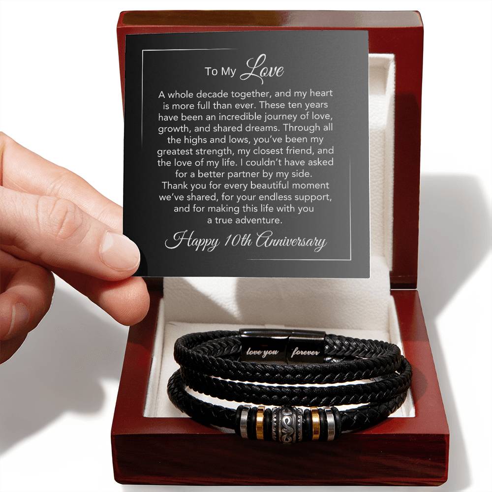 10Th Anniversary Gifts For Men 10 Year Anniversary Gift Ideas For Him, Love You Forever Bracelet - Love You Forever Bracelet