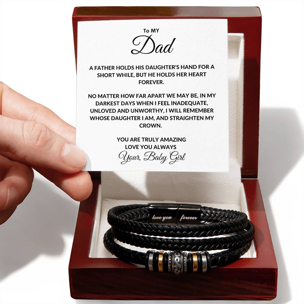 To My Dad From Your Baby Girl Love You Forever Bracelet - Love You Forever Bracelet