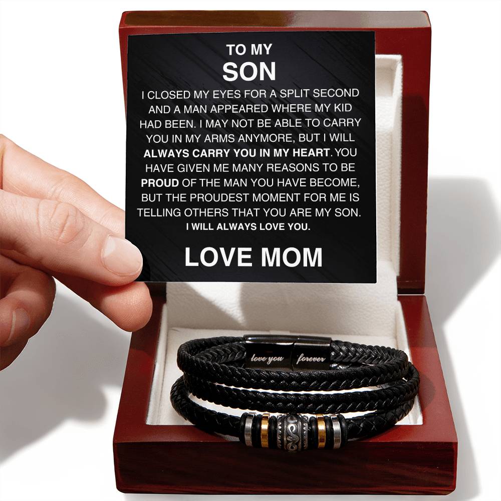 Gift For Son - Proudest Moment From Mother - Love You Forever Bracelet