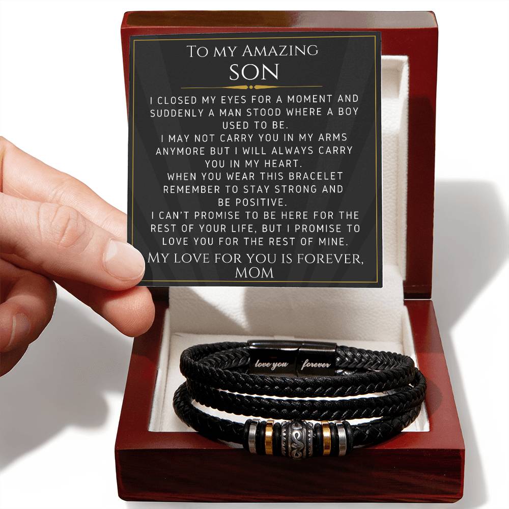 Bracelet For Your Son From Mom- Gift For Birthday, Christmas, Graduation, Confirmation, Father's Day - Love You Forever Bracelet