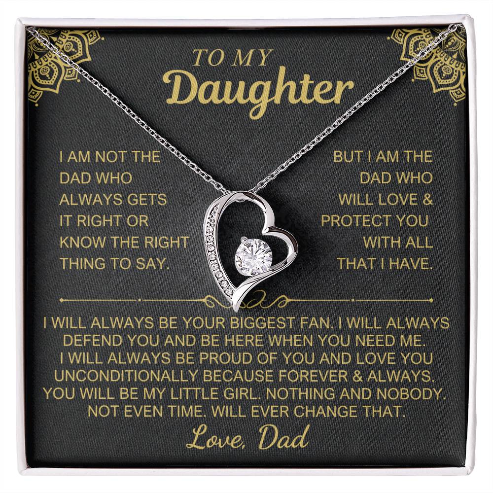 To My Daughter - Love Dad - Beautiful Set Forever Love Necklace