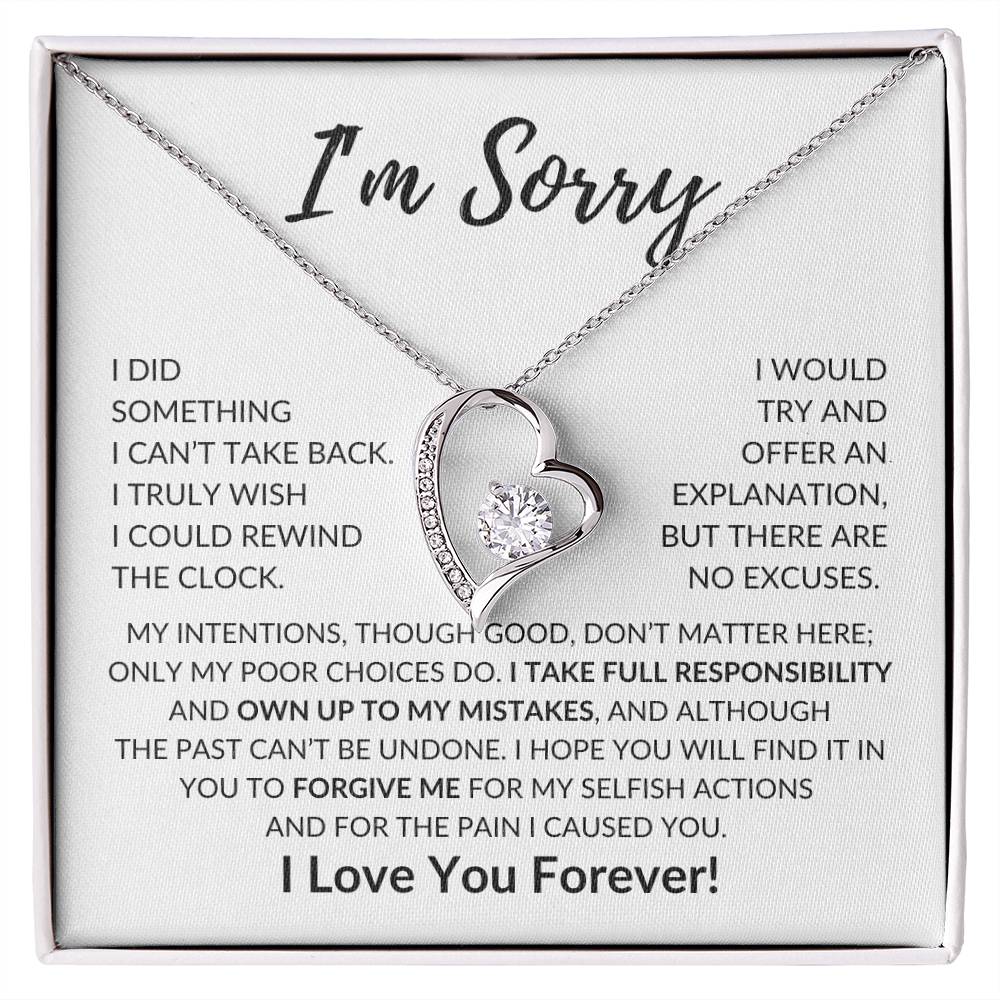 Apology Gift For Her I'M Sorry Forever Love Necklace Forever Love Necklace